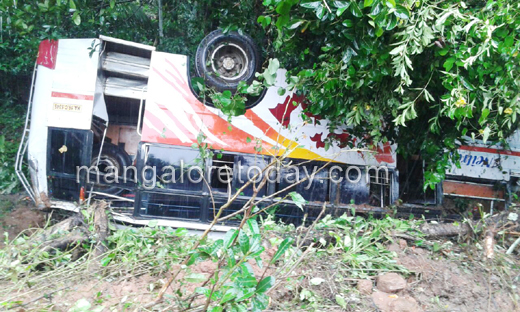 Mangaluru: 16 passengers injured as bus rolls off road at Kateel 5